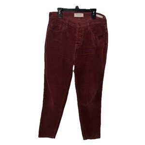 Cropped Corduroy Pants Womens 27 Wine Red Button Fly Retro 90s Icon Y2K PACSUN